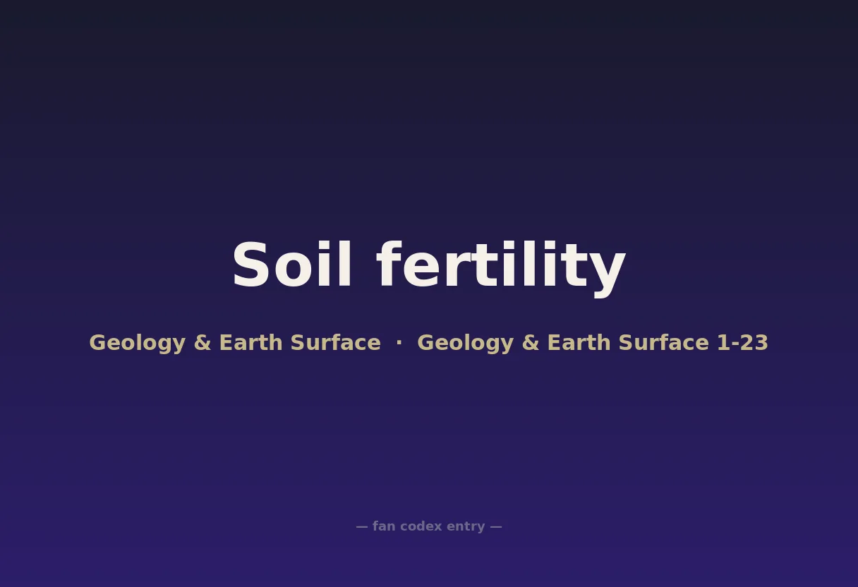 Soil fertility